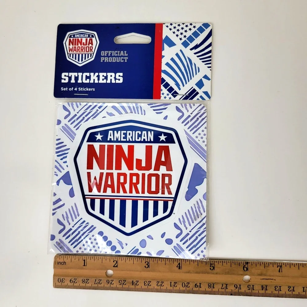 American Ninja Warrior Official Shield Vinyl Stickers 4‑Pack‎ • Easy‑Peel 5 x 5